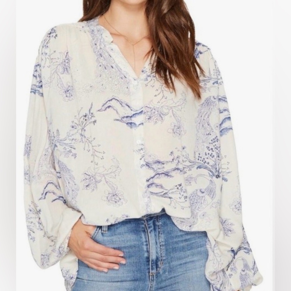 Free People Metallic Blooms Blouse. Size: Small - Picture 2 of 16